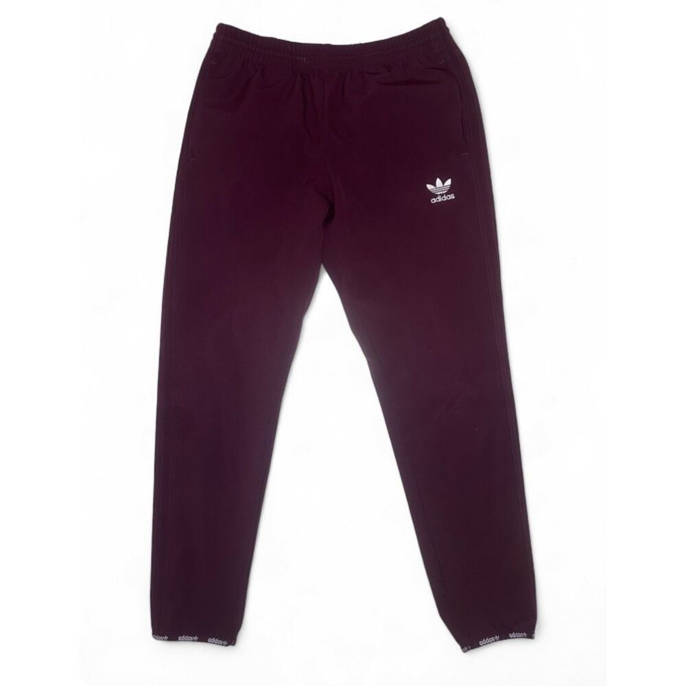 Adidas Mens original burgundy track pants joggers sz M